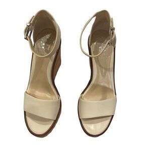 Vince Camuto Gretam Wedge Platform Beige Shoes, Size 9M NWOB